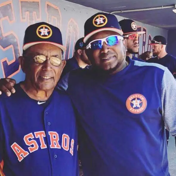 JD Martinez with his father Julio Martinez