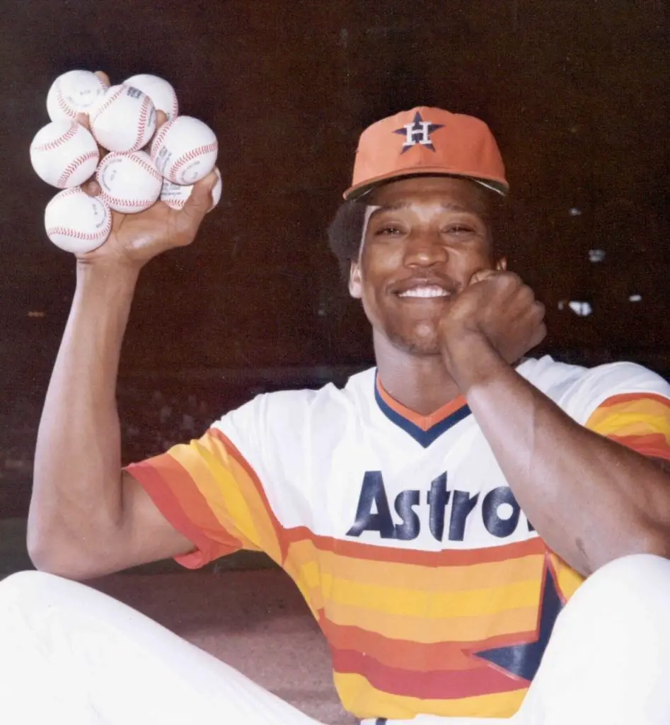 J.R. Richard of the Houston Astros poses for a photo. Richard