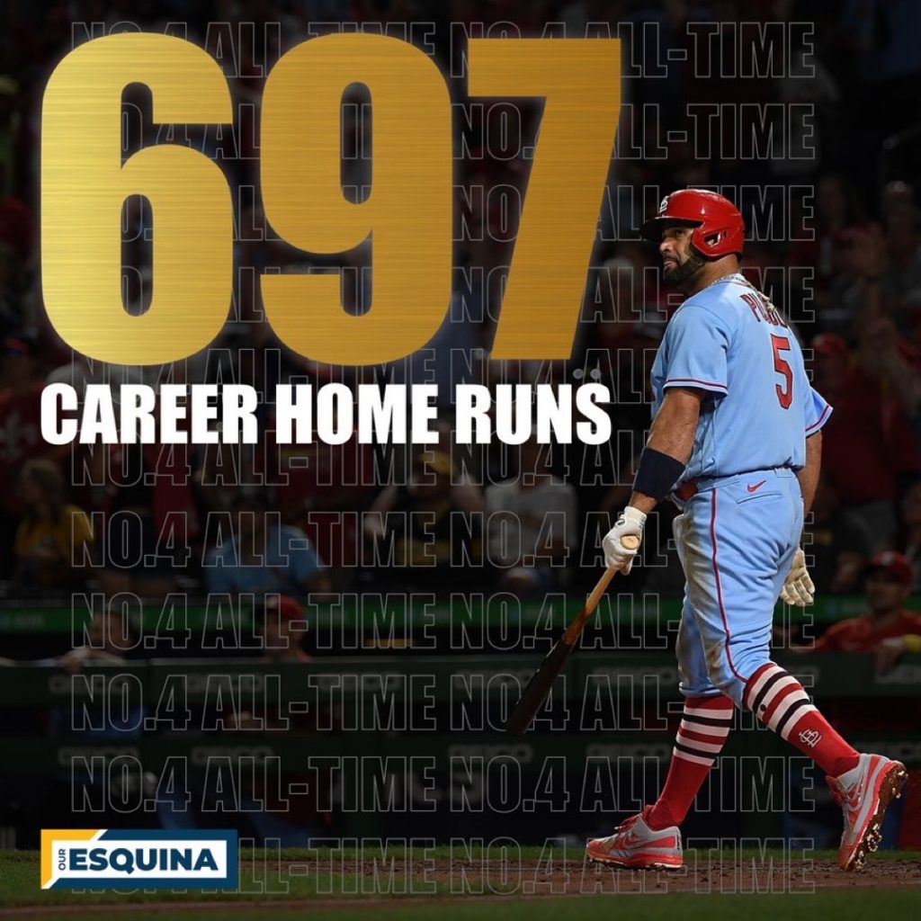 Albert Pujols passes Alex Rodriguez with 697th home run