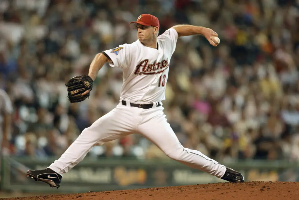 HOUSTON - JUNE 28:   Closing pitcher Billy Wagner #13 of the Houston Astros delivers a pitch against the Texas Rangers during the MLB interleague game at Minute Maid Park on June 28, 2003 in Houston, Texas.  The Astros won 2-0.  (Photo by Ronald Martinez/Getty Images)