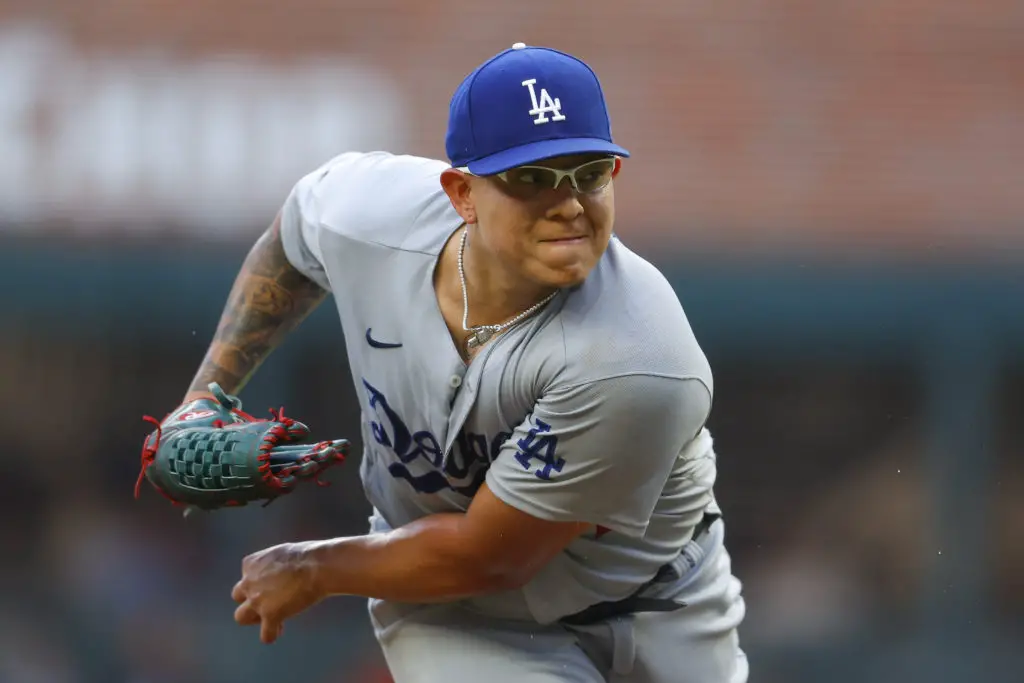 Julio Urias, the Mexican pitcher of the Dodgers, with tattoos out