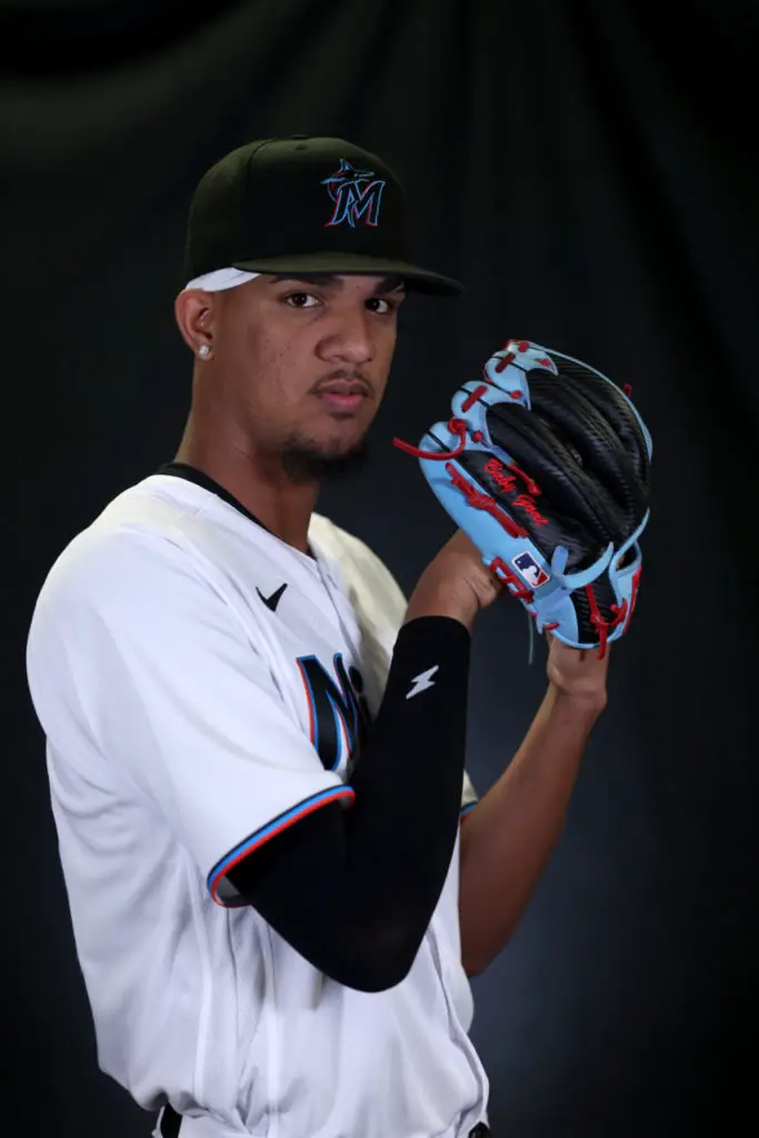 Eury Perez of the Miami Marlins pitches against the Los Angeles News  Photo - Getty Images