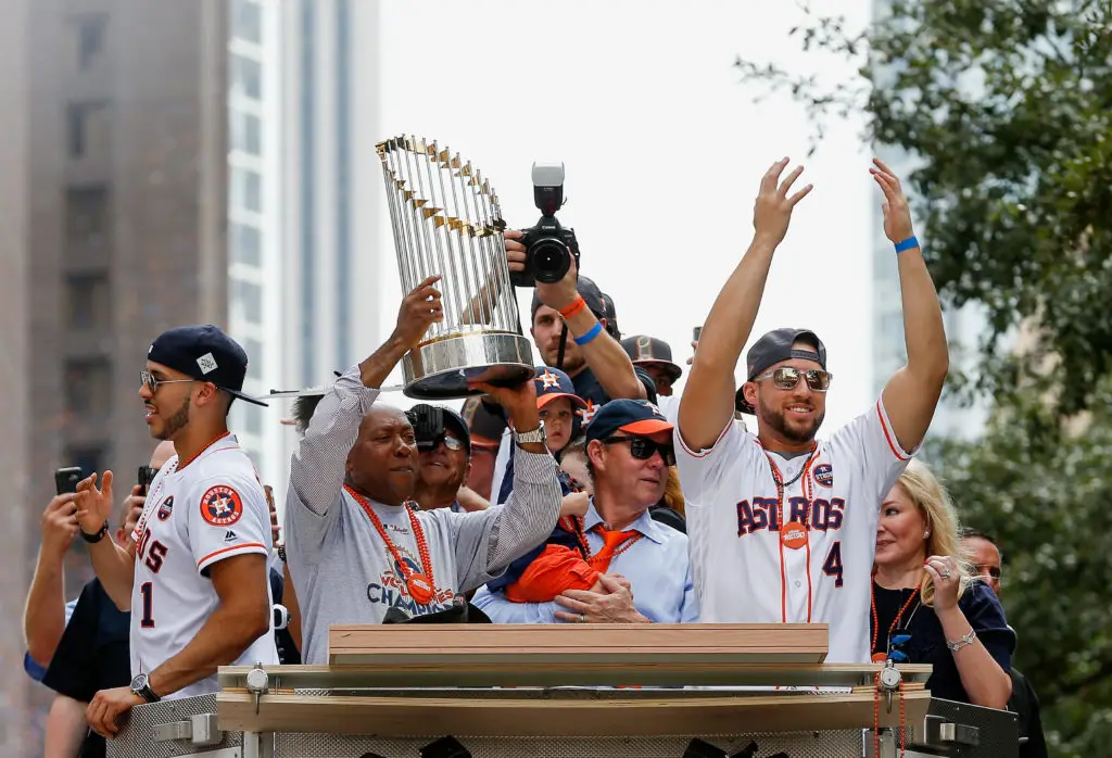 Houston Astros World Series MVP George Springer and Carlos Correa