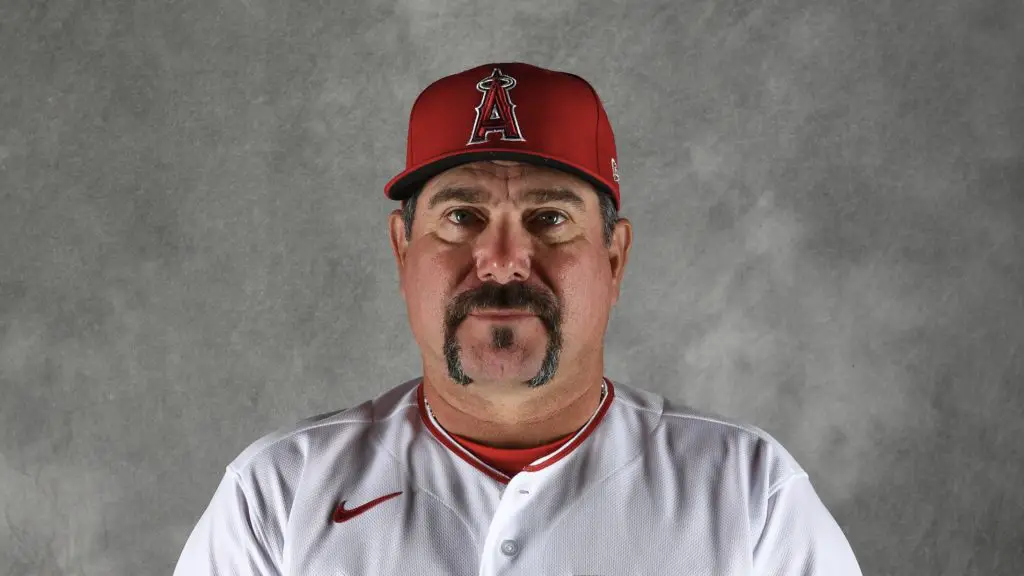 TEMPE, ARIZONA - MARCH 16: Benji Gill of the Los Angeles Angels poses during Photo Day at Tempe Diablo Stadium on March 16, 2022 in Tempe, Arizona. (Photo by Chris Bernacchi/Getty Images)