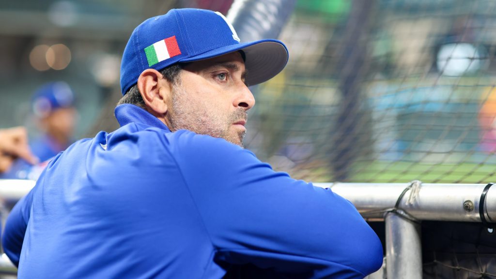 HOUSTON, TX - MARCH 11:  Manager Francisco Cervelli #29 of Team Italy looks on during batting practice prior to the 2026 World Baseball Classic Pool B game presented by Capital One between Team Italy and Team Mexico at Daikin Park on Wednesday, March 11, 2026 in Houston, Texas. (Photo by Rob Tringali/WBCI/MLB Photos via Getty Images)